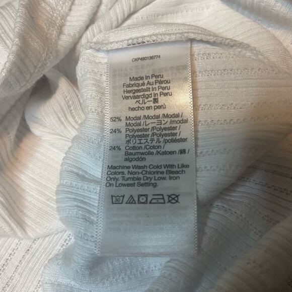 Madewell White Ribbed Essential Scoop Neck Long Sleeve Top XXS NWT - Picture 8 of 9